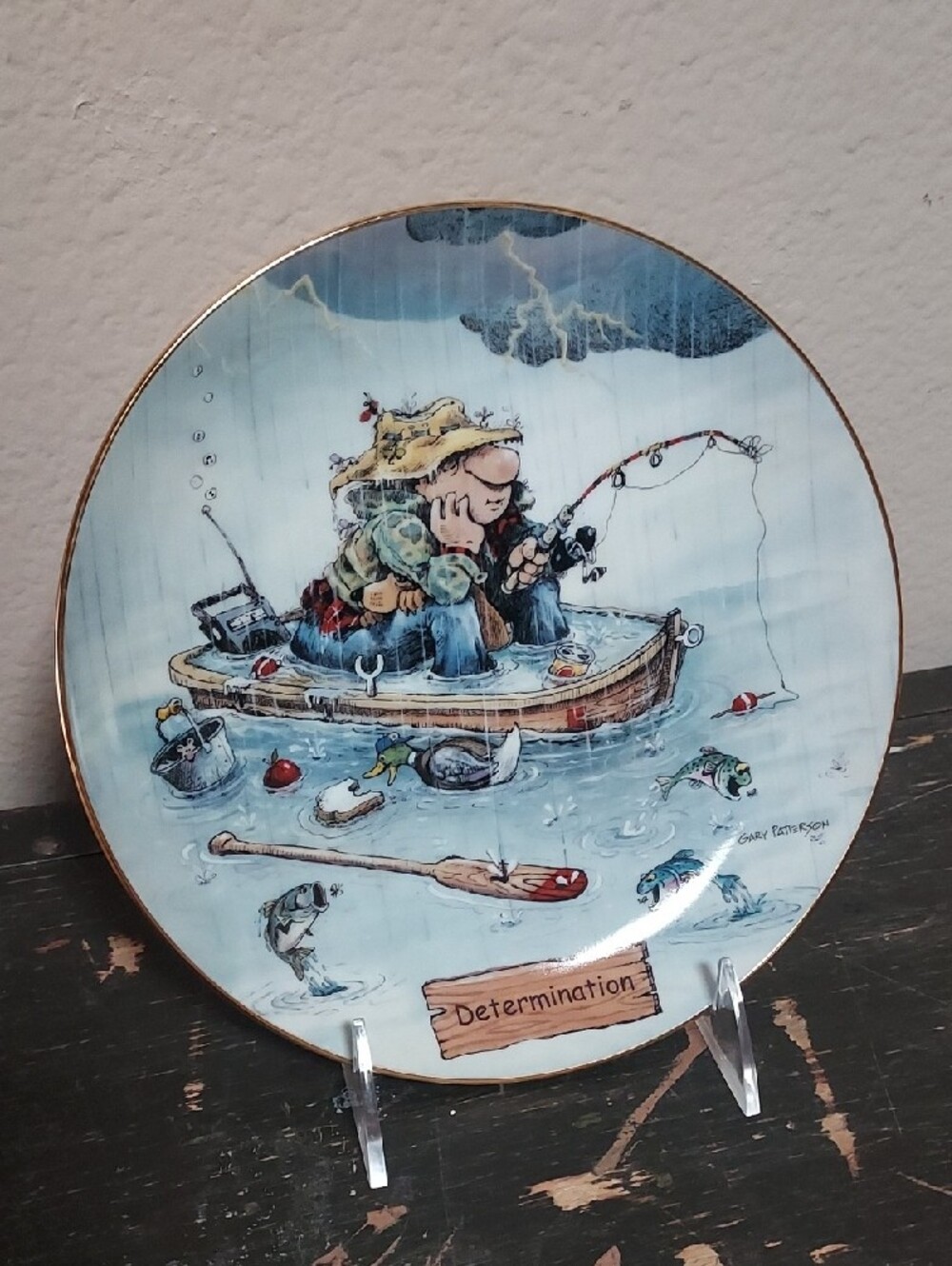 Gary Patterson "Determination" Collector Plate -The Art of Fishing Danbury Mint